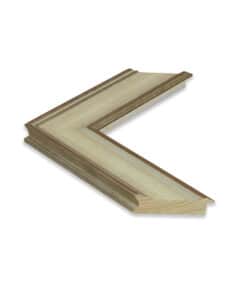 Marco de Madera Color Hueso de 7 cm con Cantos en Plata