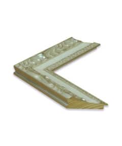 Marco de Madera Blanco de 7 cm con Cantos en Plata