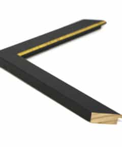 Marco Negro Lacado con Filo Oro de 2,8 cm