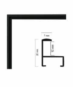 Marco Minimalista de Aluminio Negro Rugoso