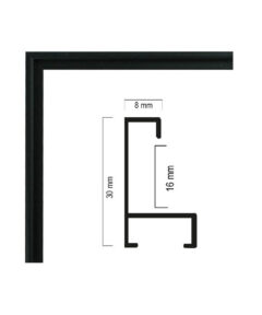 Marco de Aluminio Negro Mate a Medida ancho 0,8 cm