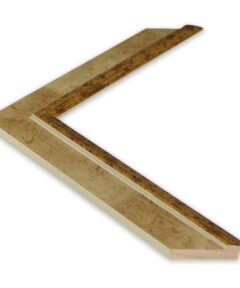 Marco de Madera Hueso con Filo Oro Envejecido a Medida ancho 4 cm