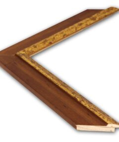 Marco Miel de Madera con Filo Oro Envejecido a Medida ancho 4 cm