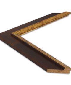 Marco de Madera Tabaco con Filo Dorado a Medida ancho 4 cm