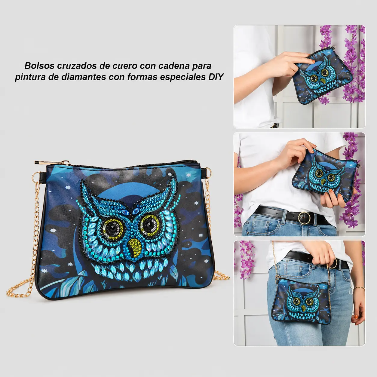 Bolsa Diamond Painting Búho Azul - Imagen 3