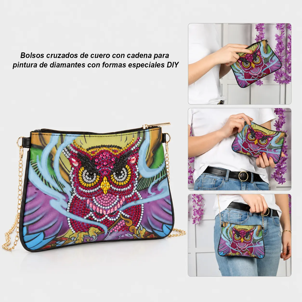 Bolsa Diamond Painting con Búho Rojo - Imagen 3