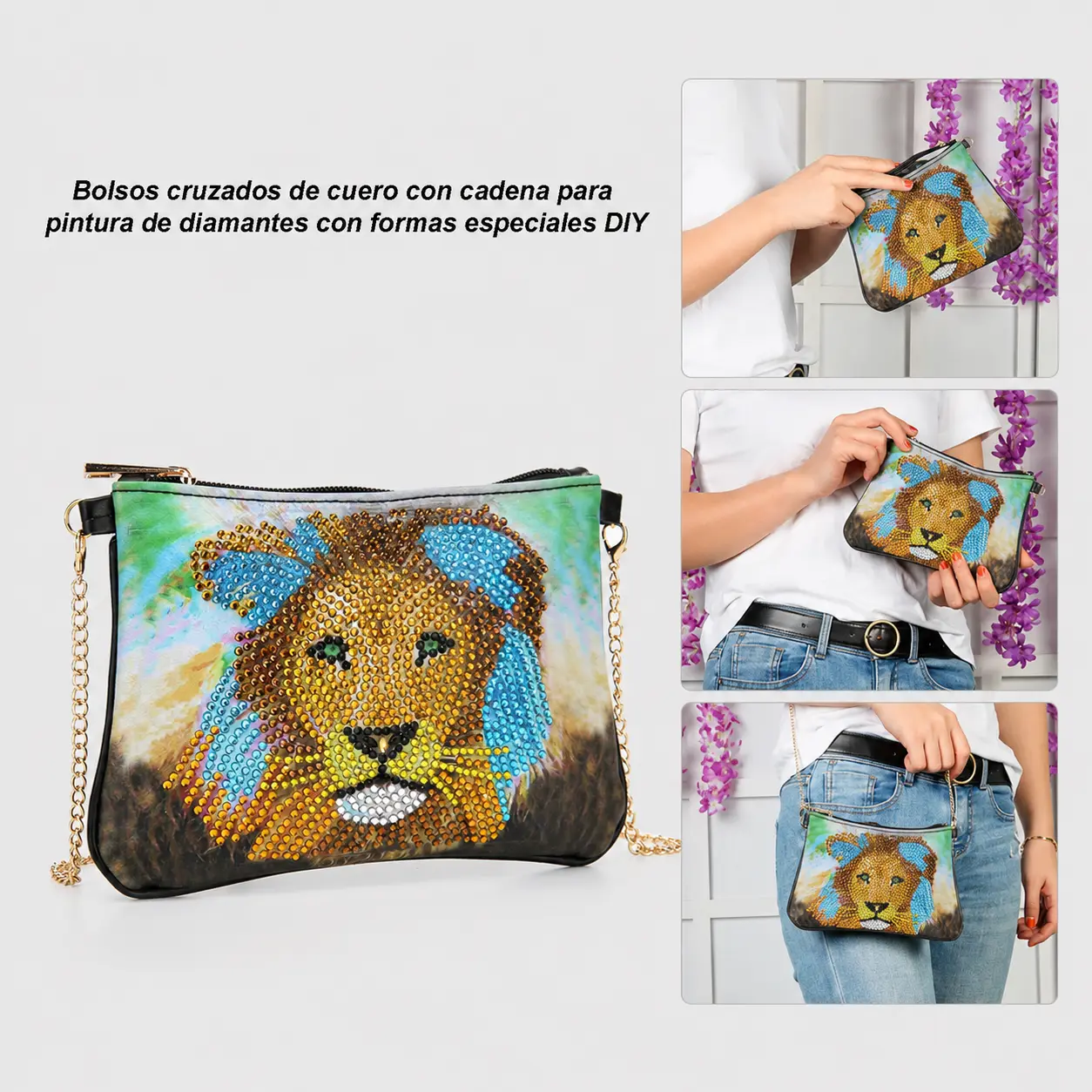 Bolso Diamond Painting Leon DIY - Imagen 3