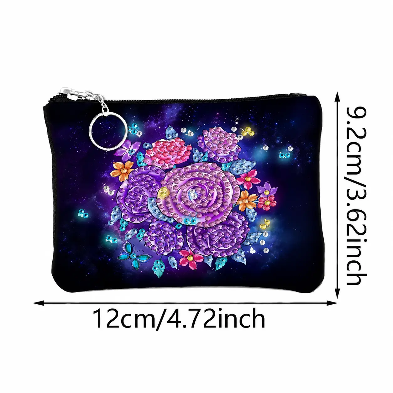 Monedero Flor Morada Pintura Diamante - Imagen 3