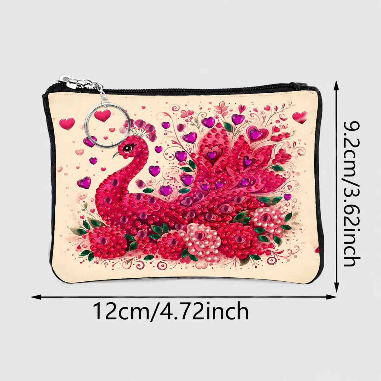 Monedero Pavo Real Rojo Diamond Painting - Imagen 3