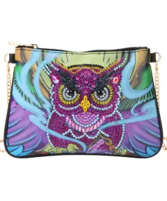 Bolsa Diamond Painting con Búho Rojo