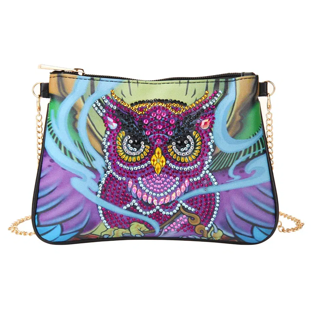 Bolsa Diamond Painting con Búho Rojo
