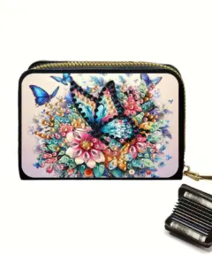 Cartera Mariposa Multicolor Tarjetero Diamond Painting
