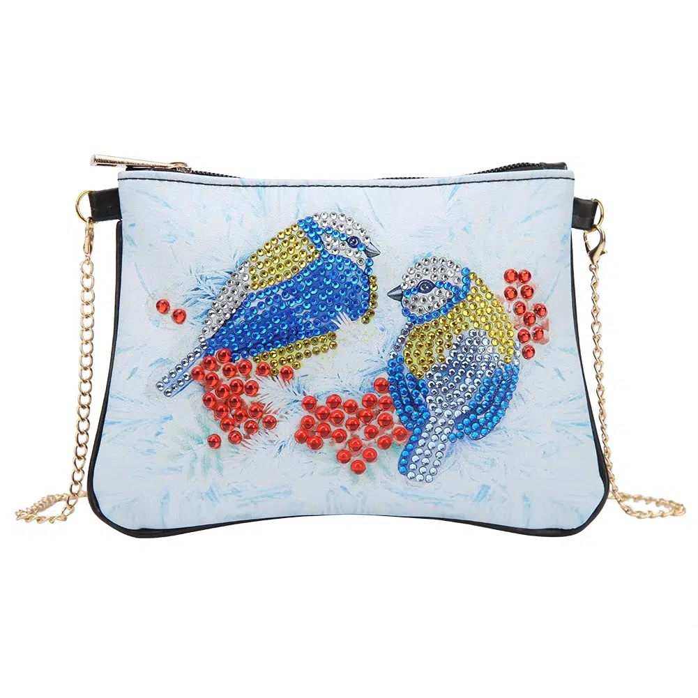 Bolso Hombro con Arte en Diamante con Cadena