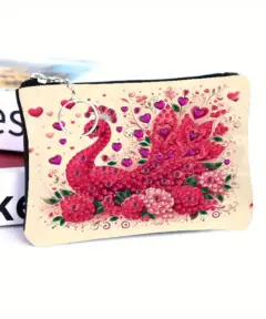 Monedero Pavo Real Rojo Diamond Painting