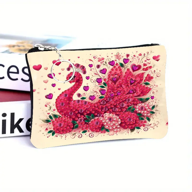 Monedero Pavo Real Rojo Diamond Painting