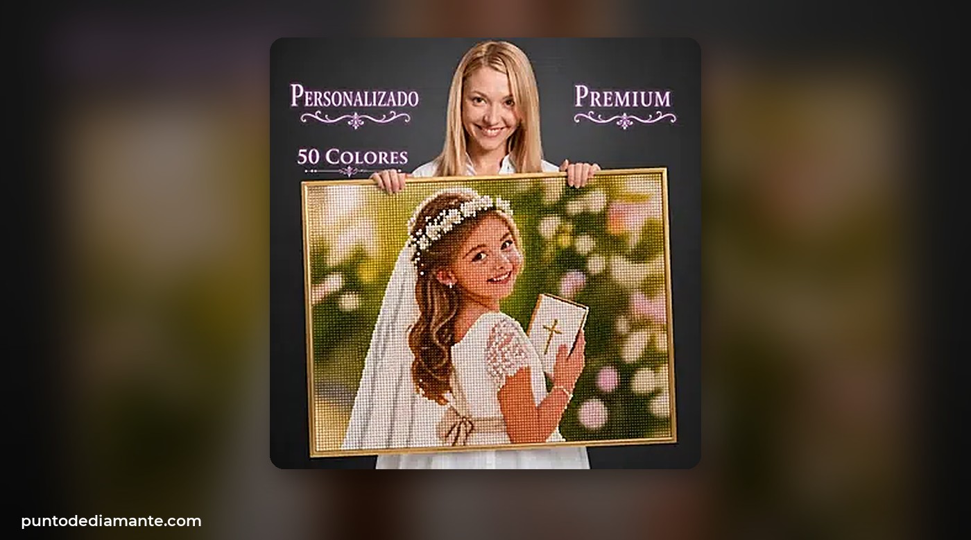 Cuadro de diamond painting personalizado a partir de una fotografía