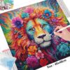 Cuadro León Florido Diamond Painting - Imagen 2