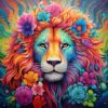 Cuadro León Florido Diamond Painting