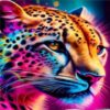 Cuadro Leopardo Colorido Diamond Painting