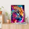 Cuadro Leopardo Colorido Pintura con Diamantes