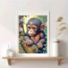 Cuadro Monito Bordado de diamantes