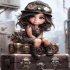 Cuadro Niña Vintage Diamond Painting
