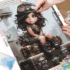 Cuadro Niña Vintage Diamond Painting - Imagen 2