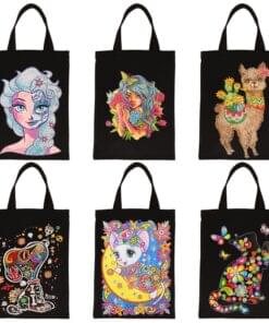 Bolsa de lona plegable pintura de diamante 5D