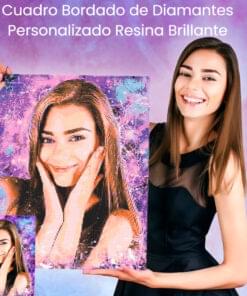 Cuadro Bordado de Diamantes Personalizado Resina Brillante